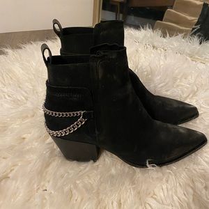 Dolce Vita suede cow hair black booties